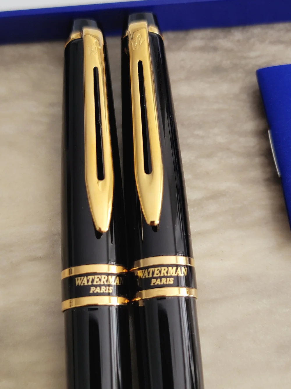 Waterman Paris Ballpoint Pen & Mechanical Pencil Set Black/Golden